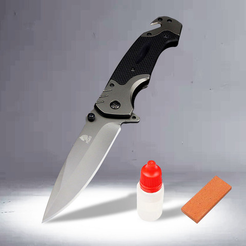 PEGASI 230mm  tactical outdoor folding knife survival combat pocket knife EDC hunting folding knife + knife oil + grindstone ► Photo 1/5