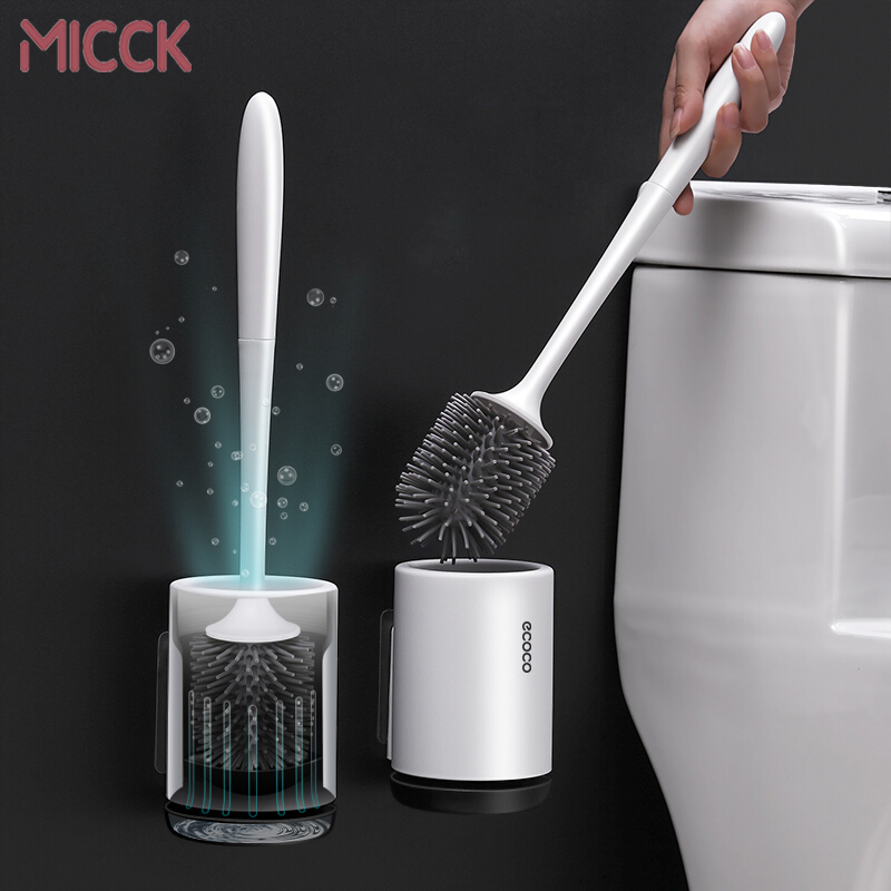 2020 Silicone TPR Toilet Brush Wall-mounted Cleaning Brush For Bathroom Cleaning 