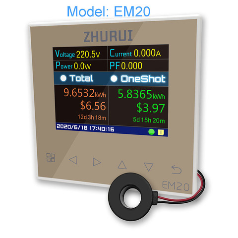 ZHURUI EM20/EM20-ER with external relay/energy meter/40/60/80/120A/ measure  the whole house/ electricity meter /23 currency ► Photo 1/6