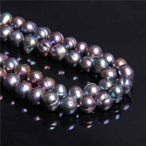 7-8mm Natural round oval black potato pearl beads black raw real oval Cultured freshwater pearls beads for jewelry Making women ► Photo 1/6