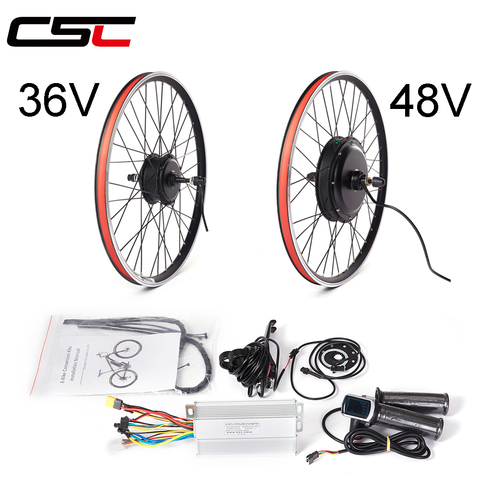 Electric bike Conversion Kit 36V 48V 250W 350W 500W 1000W 1500W bicycle 20 24 26 27.5 28 29in 700C E-Bike Front Rear Motor Wheel ► Photo 1/1