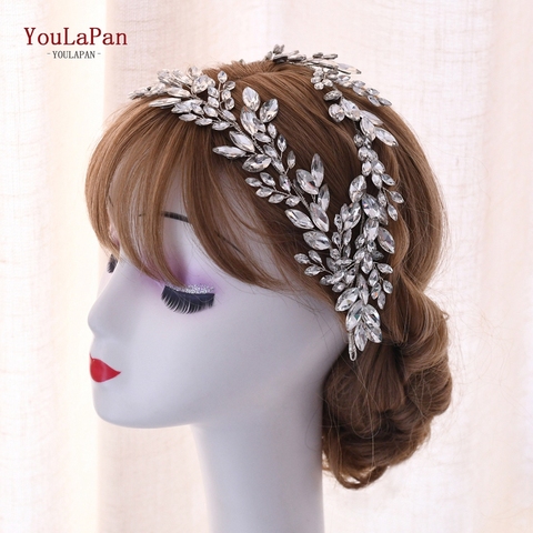 TOPQUEEN HP304 Bridal Crowns and Tiaras Forehead Bridal Headpieces Rhinestone Bridal Tiara Crown Bridal Headband Headpieces ► Photo 1/6