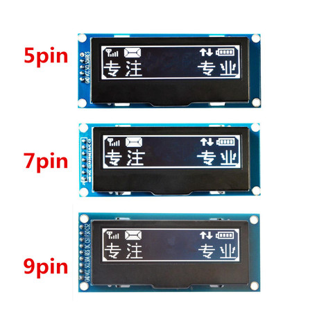 5/7/9 Pin 2.23 inch OLED LCD display module 12832 orange/white/blue/yellow/green12832 display SSD1305 IIC / SPI interface ► Photo 1/5