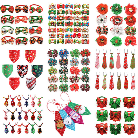 50pcs Christmas Pet Products Dog Bows Cat Dog Pet Bow Tie Bandana for Holiday Small Dog Grooming Accessories Large Dog Supplies ► Photo 1/6