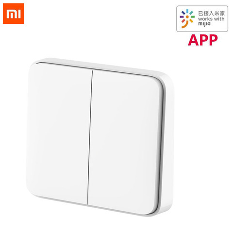 Xiaomi Mijia Smart Wall Switch Single Double Key Works with BLE Mesh Gateway Intelligent Linkage Remote Control Mi Smart Home ► Photo 1/6