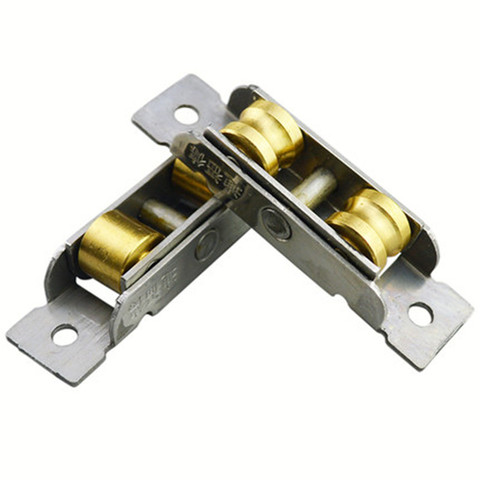 2pcs/set Sliding doors and Window Rollers stainless steel copper double wheel pulley sliding door fittings wheels ► Photo 1/6