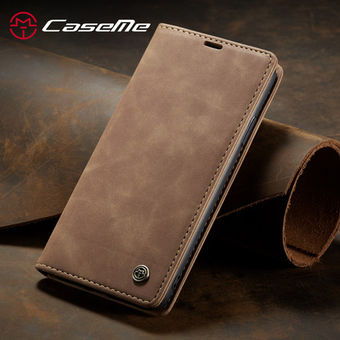 Leather Case for iPhone 12 11 Pro X XR XS Max,CaseMe Retro Purse Luxury Magneti Card Holder Wallet Cover For iPhone 8 7 6 Plus 5 ► Photo 1/6