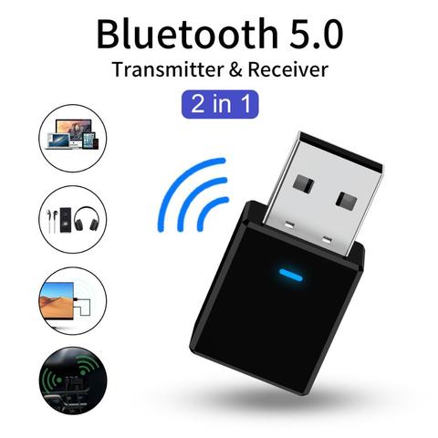 VIKEFON Bluetooth 5.0 Receiver Transmitter Mini Stereo Bluetooth AUX RCA USB 3.5mm Jack Audio For TV PC Car Kit Wireless Adapter ► Photo 1/6
