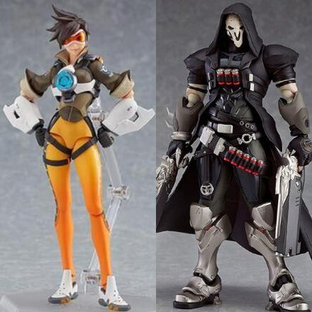 Figma 393 Game Overwatches Tracer Reaper Action Figure Series PVC Action Figure Collectible Model Toys Doll Gift 17cm ► Photo 1/5