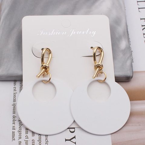 Big Fashion Black White Green Gold Color Round Drop Dangle Earrings for Women 2022 Statement Long Elegant Party Earring Jewelry ► Photo 1/6