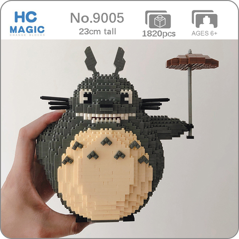 HC 9005 Anime My Neighbor Totoro Cat Animal Pet 3D Model 1820pcs DIY Mini Diamond Blocks Bricks Building Toy for Children no Box ► Photo 1/6