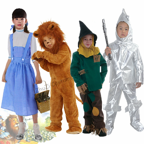 Dorothy Scarecrow Tinman Wizard Lion Costume Baby Kids Animal Birthday Party Halloween Cosplay Costumes Role Play Jumpsuit ► Photo 1/6