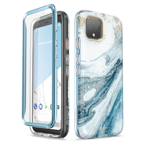 For Google Pixel 4 Case 5.7 inch (2022) I-BLASON Cosmo Full-Body Glitter Marble Bumper Case Cover with Built-in Screen Protector ► Photo 1/6