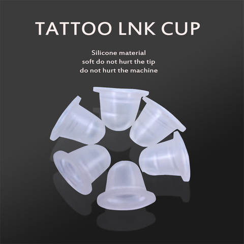 50PCS Soft Microblading Tattoo Ink Cup Cap Pigment Silicone Holder Container For Needle Tattoo accessory supply ► Photo 1/6