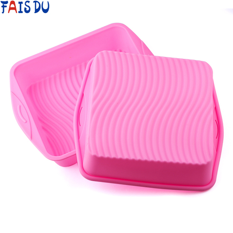 Pink Square Silicone Cake Bread Molds Oven Pans Baking Dish Bakeware Confectionery Form For Kitchen Baking Tools ► Photo 1/6