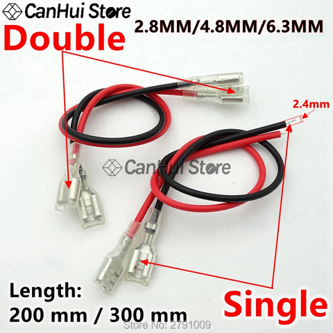 2.8mm/4.8mm/6.3mm Switch Wire Connectors Crimp Terminal Female Spade Connector Crimping terminals Spring Connection Wire, Red/Bl ► Photo 1/6