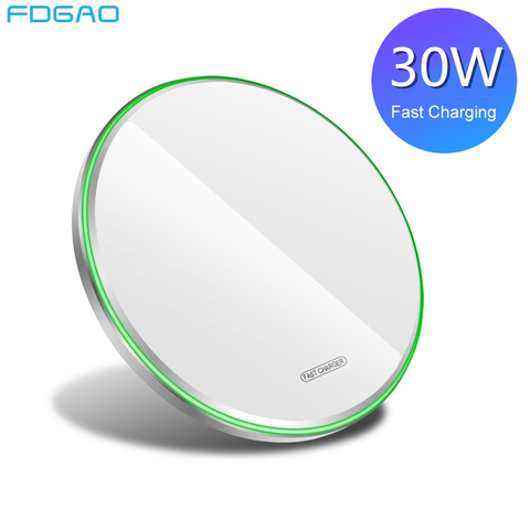 30W 20W Qi Wireless Charger For iPhone 12 11 Pro Max Mini XS XR X 8 Type C Induction Fast Charging Pad for Huawei Xiaomi Samsung ► Photo 1/6