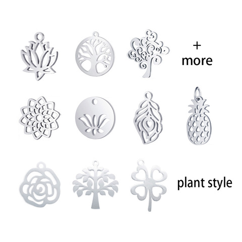 10pcs Real Stainless Steel Lotus Flower Pendant Charms Fashion Lotus Pendant for DIY Jewelry Bracelet Making Findings Accessory ► Photo 1/6