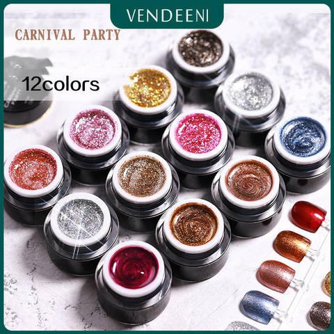 VDN Japanese Style Platinum Gel Nail Polish Glitter Nail Gel Polish Colorful Shiny Manicure Nail Art UV Soak Off Gel Varnish ► Photo 1/6