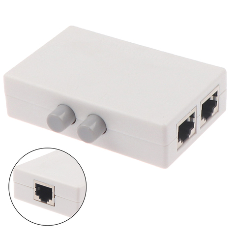 Mini 2 Port RJ45 RJ-45 Network Switch Ethernet Network Box Switcher Dual 2 Way Port Manual Sharing Switch Adapter HUB ► Photo 1/4