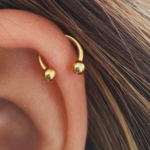 3pcs Stainless Steel Nose Hoop Ring Septum Lip Studs Cartilage Earrings Circular Tragus Ear Piercing Horseshoe Body Jewelry 16G ► Photo 1/6