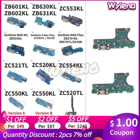 For ASUS Zenfone 3 4 3S Max Pro Plus M1 M2 ZC520TL ZC520KL ZC554KL ZC550KL USB Charger Dock Charging Port Flex Cable MIC Board ► Photo 1/5