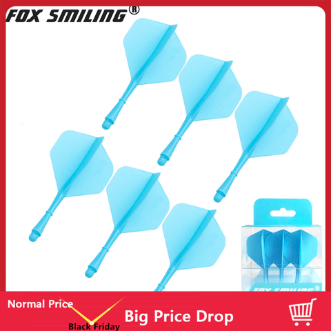 Fox Smiling 6pcs Professional Dart Pins Flights And Shafts 2BA Screw Soft In-one Dart Flight Durable Anti-fall 8 Colors ► Photo 1/6