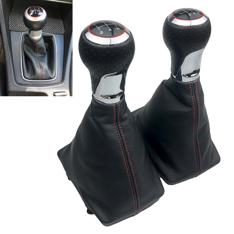 Matte/Chrome Gear Shift Knob Gaiter Boot Cover For Audi A4 (2001-2008) B6 (2001-2005) A6 C5 (2001) / Seat Exeo (2011) Leon(2000) ► Photo 1/6