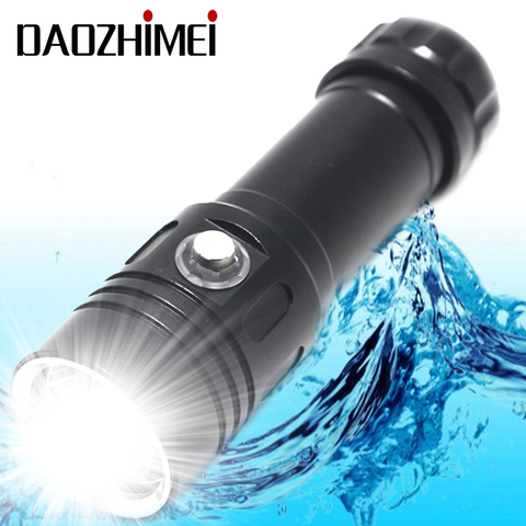 6000LM XM-L2 LED Diving flashlight Portable 26650 Tactical Waterproof Underwater Lantern White/yellow 100M 4-Mode dive light ► Photo 1/6