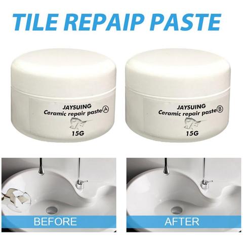 15/25g Effective Ceramic Repair Paste Repair White Tile Repair Agent Ceramic Paste Tile Strong Adhesive Home Floor Tiles Grout ► Photo 1/6