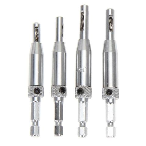 4 pcs HSS Self Centering Hinge Drill Bits Set Door Cabinet for Doors Self Centering Woodworking Power Tools furadeira Dropshpp ► Photo 1/6