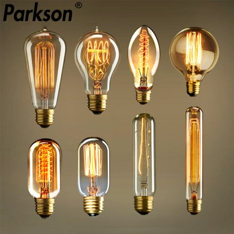 Dimmable E27 Retro Edison Light Bulb AC 110V 220V 40W Vintage Edison bulb ST64 G80 G95 T225 T300 Incandescent Bulbs Edison Lamp ► Photo 1/6