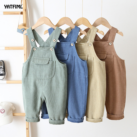 YATFIML Spring Kids Overalls Children Cotton Jumpsuit for Boys Girls Pure Cotton 1 2 3  Years Old Baby Pants Baby Boy Clothes ► Photo 1/5