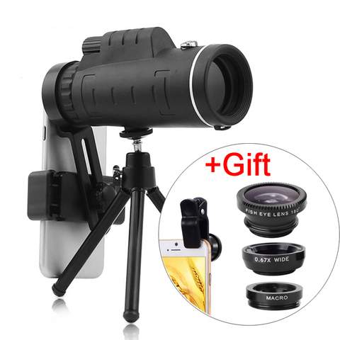 3In1 Lens Universal 40X Optical Glass Zoom Telescope Telephoto Mobile Phone Camera Lens For iPhone 11 Samsung Smartphones lense ► Photo 1/6