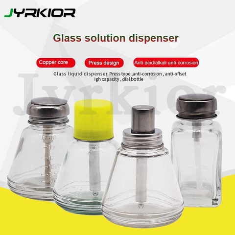 Washing Water Bottle Solution Dispenser Glass Alcohol Bottle Metal Suction Pipe Press Automatic Pump Water Bottle ► Photo 1/5