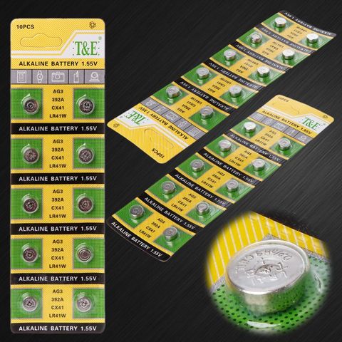 10PCS Cell Coin Alkaline Battery AG3 1.55V Button Batteries SR41 192 L736 384 SR41SW CX41 LR41 392 Lamp Chain Finger Light Watch ► Photo 1/1