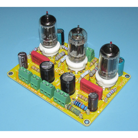 5687+5686 constant current source load front stage amplifier board, low internal resistance and large dynamic circuit. ► Photo 1/5