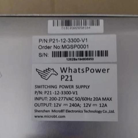 Used whatsminer P21 power supply P21 used for M10s, M20s, M21s whatspower P21 ► Photo 1/1