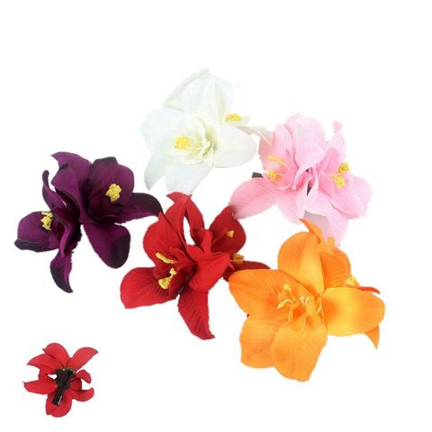 New Women Summer Bohemia Hairpin Lily Flower Hair Clip Hawaii Headpieces Wedding Headwear Holiday Hair Ornaments Accessories ► Photo 1/6