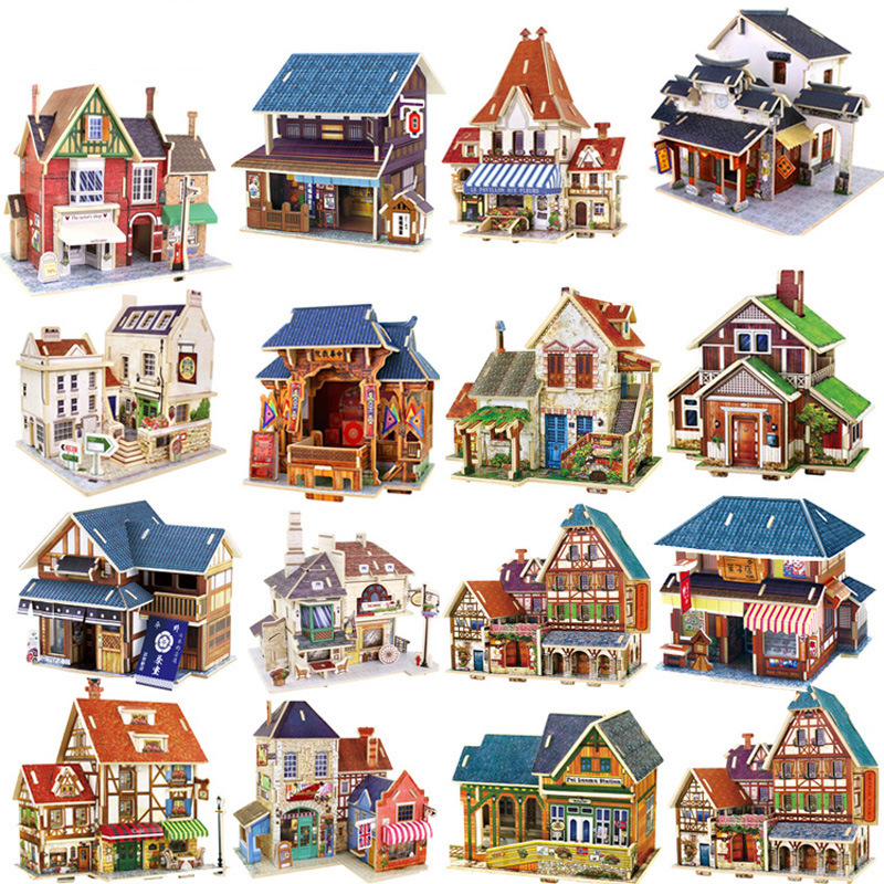 3D Diy Puzzle Jigsaw Baby Toy Construction Gift For Children Houses Puzzle To sp 
