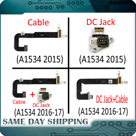 Laptop A1534 DC-IN I/O USB C Charging Power DC Jack Board Connector with Cable for MacBook Retina 12