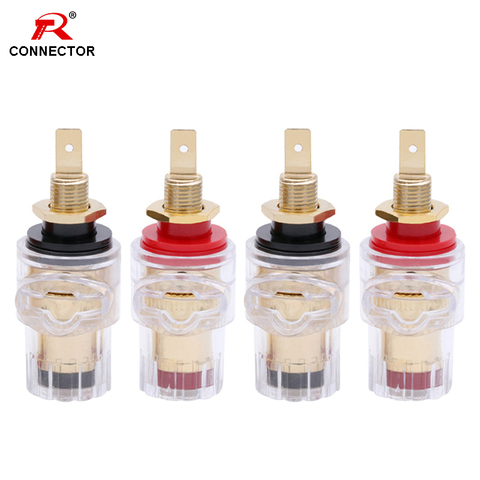 2Pairs Audio Speaker Crystal Binding Post, M8*0.75 Binding Post, Pure Copper Gold-Plated Imported High Current Terminal Plug ► Photo 1/6