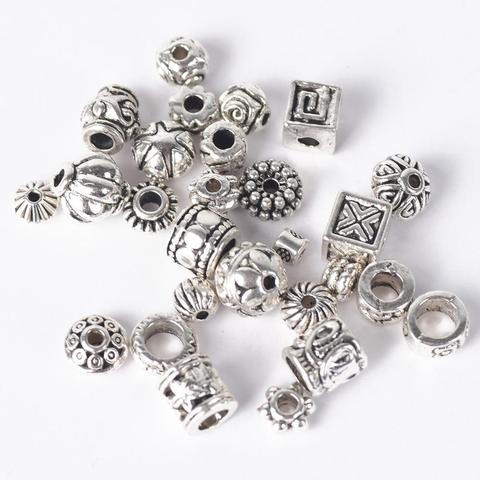 50pcs Tibetan Silver Color Metal Alloy Loose Spacer Beads lot for Earring Necklace Bracelet Jewelry Making Findings DIY Crafts ► Photo 1/6