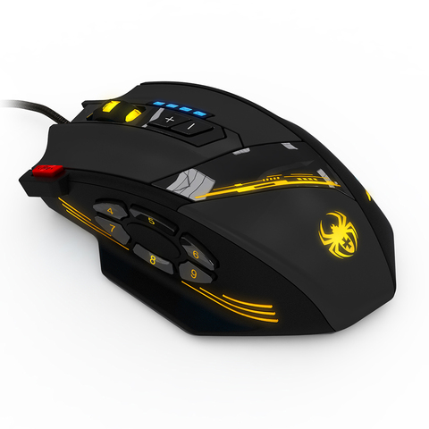 ZELOTES C-12 Wired Mouse USB Optical Gaming Mouse 12 Programmable Buttons Computer Game Mice 4 Adjustable DPI 7 LED Lights Mouse ► Photo 1/6
