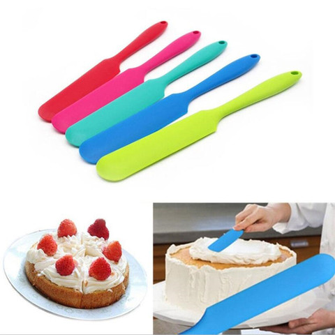 Long Handle Food Grade Non Stick Butter Cooking Silicone Spatula Set Cookie Pastry Scraper Cake Baking Silicone Spatula Smoother ► Photo 1/6