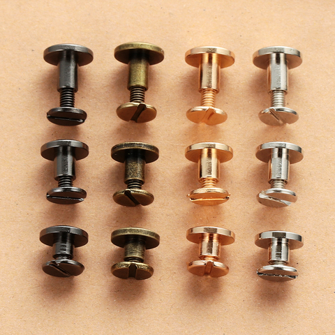 10PC Leather Craft Solid Nail Bolt Bookkeeping Round Head Screws Strap Rivets Screw For Luggage Craft Clothes/Bag/Shoes5/6.5/8mm ► Photo 1/6