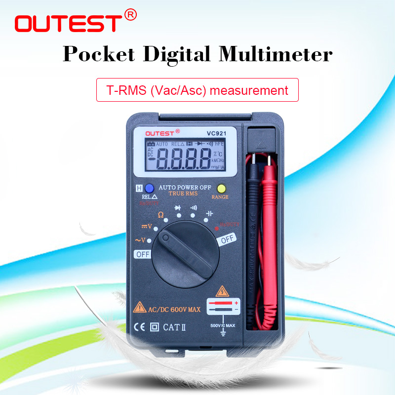 Mini VICTOR VC921 3 3/4 DMM AD/DC Multimeter Pocket Digital Multimeter Frequenc 