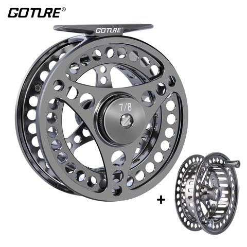 Goture Fly Fishing Reel 3/4 5/6 7/8 9/10 2+1BB Max Drag 8kg Lightweight CNC-machined Large Arbor Left/Right Fly Reel+Spare Spool ► Photo 1/6