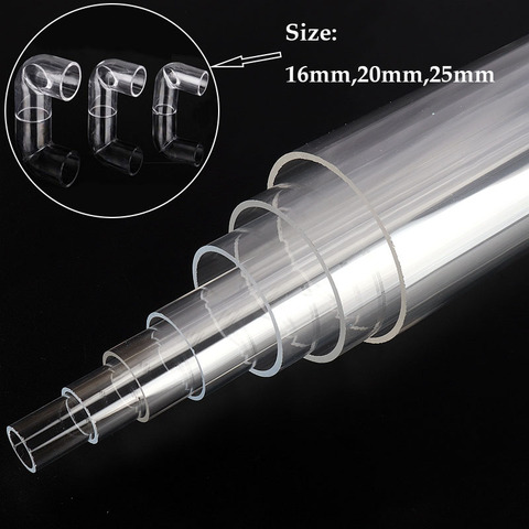 2pcs/set OD 16mm/20mm/25mm Acrylic Pipe Transparent Fish Tank Aquarium Supplies Plexiglass Tube Garden Water Pipe 49~50CM Length ► Photo 1/6