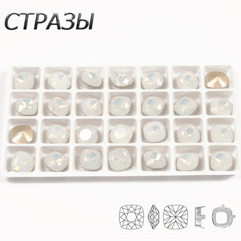 CTPA3bI White Opal Pointback Fancy Crystal Rhinestones K9 Strass Garment DIY Crafts Jewelry Accessories Gym Suit Decoration ► Photo 1/6